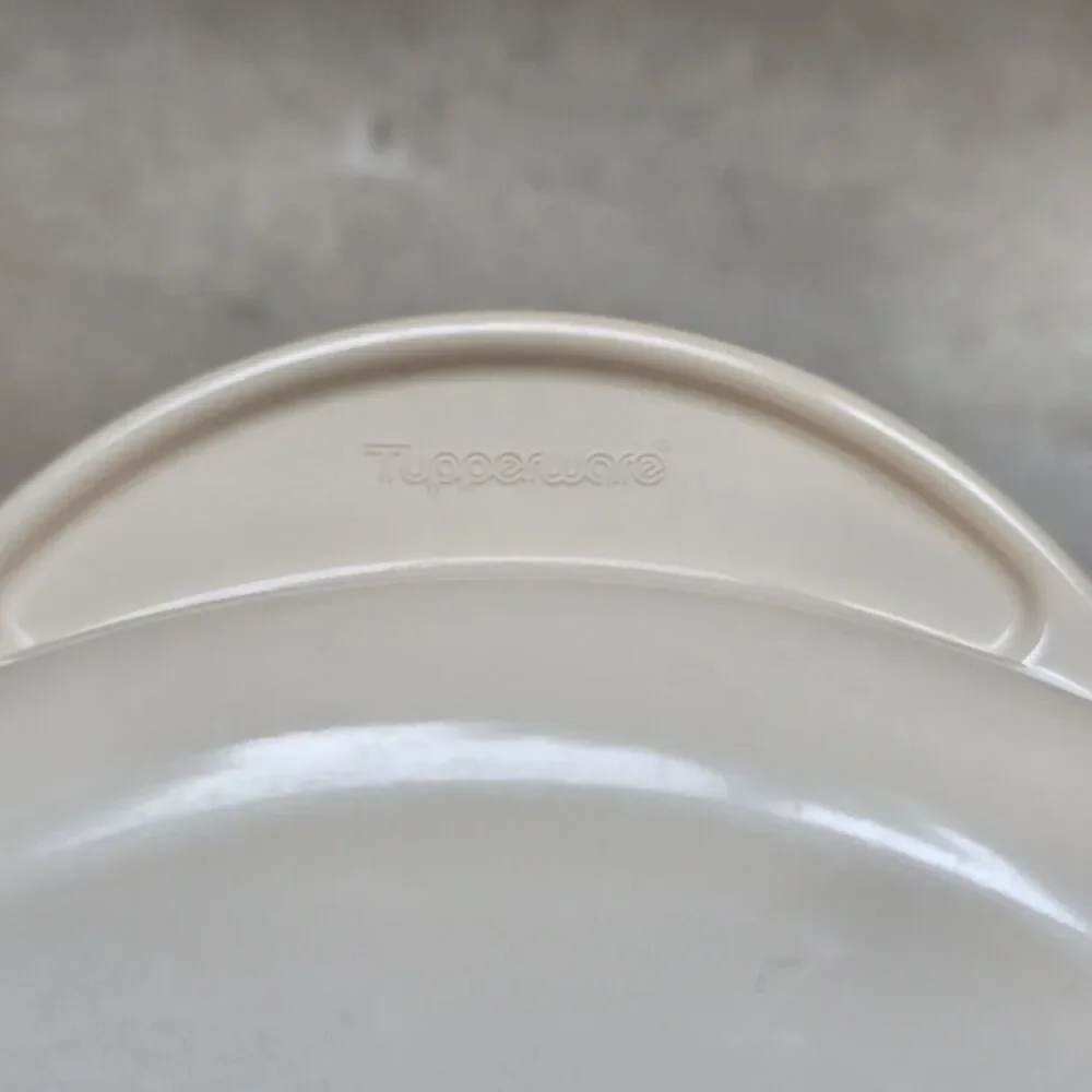 Vtg Tupperware Almond Oval Steamer Casserole Dish Lid Micro-Cookware 35 oz 1L